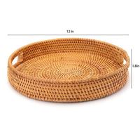 Rotin flottant piscine flotteur plateau bois servant ovale osier pain paniers peu profond panier grand petit mignon décoratif