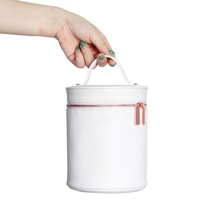 Custom Soft PU Leather <strong>Make</strong> <strong>up</strong> Brush <strong>Holder</strong> Round Cosmetic Makeup Brush Skincare Bottle Cylinder Tube Case Christmas Gift Box - Product Image 2