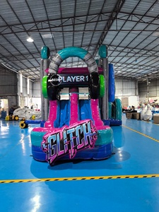 Castello Gonfiabile Commerciale a Tema <span class=keywords><strong>Gaming</strong></span> con Scivolo e Controller, Ideale per Noleggio Feste - Product Image 4