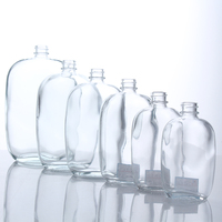 Bouteille plate en verre 200ml 250ml 500ml transparente pour café froid, jus, boissons, liqueur, thé
