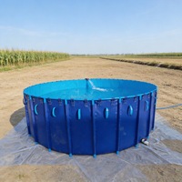 Réservoir d'eau avec cadre en plastique, bassin d'aquaculture mobile pour l'élevage de poissons et de crevettes
