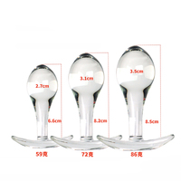 Kleiner Transparenter Glas-Analplug für Männer und Frauen, Anale Masturbation, Erwachsenen-Glasdildos