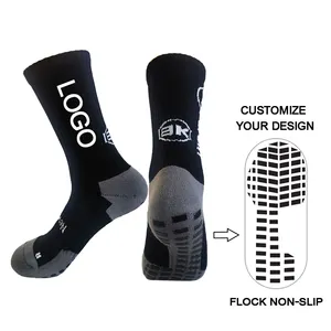 Custom Sports Socks Homens Atacado Anti Slip Sock Antiderrapante Futebol Grippy Futebol Esporte Meias Custom Logo