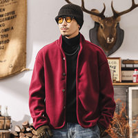 Blouson Bomber Homme Rétro Américain en Polaire Épaisse Réversible Enduite, Hiver, Décontracté, Streetwear, Marque Tendance, Doublure Chaude, Motif Cœur