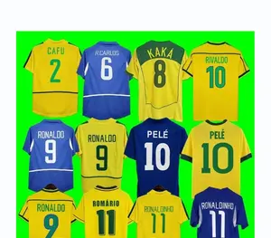 巴西旧货球衣罗马里奥里瓦尔多巴西卡洛斯罗纳尔迪尼奥卡米萨德富特博尔1998 2002罗纳尔多卡卡2006 2000贝利复古