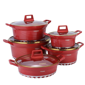 2025 <span class=keywords><strong>Original</strong></span> Antihaft-Granit-Kochgeschirr-<span class=keywords><strong>Set</strong></span> 10-teilig Aluminium-Kochtöpfe und Pfannen <span class=keywords><strong>Set</strong></span> Druckguss-Metall 20-24-28-32-28 cm Modern für - Product Image 1