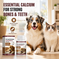 Complément alimentaire pour chiens de 80 comprimés, calcium et vitalité osseuse, pour le bien-être dentaire, la mobilité des chiens âgés et le soin des os