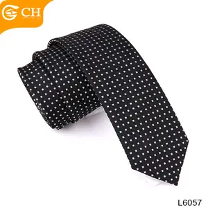 Tie For Men Polyester Various Designs 100% Polyester 6CM Classical Black Mens Ties Slim For Wholesale