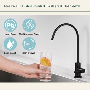 Robinet <span class=keywords><strong>de</strong></span> cuisine moderne en acier inoxydable noir avec filtration d'eau, purificateur d'eau potable pour évier, facile à installer, direct usine - Product Image 2