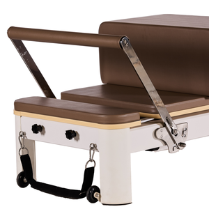 Lit de Pilates en alliage d'aluminium commercial, pour studio et usage domestique, barre de repose-pieds réglable, machine de Pilates blanche durable - Product Image 1