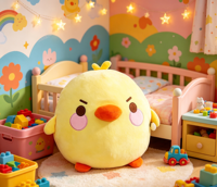 Coussin en peluche personnalisé en forme de poussin jaune, mignon et rond, doux et moelleux, pour la décoration de la maison, cadeau d'anniversaire