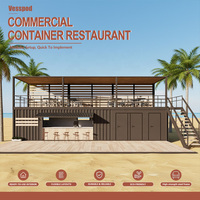 Conteneur de bar préfabriqué moderne en acier galvanisé avec panneaux sandwich EPS, assemblage rapide, café-restaurant portable, en vente, garantie 3 ans