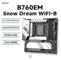 Carte mère JGINYUE B760M Snow Dream WIFI-B LGA1700 DDR4 4000MHz 14+1+1 Phase DrMOS 3x M.2 NVMe PCIe 5.0 WiFi M-ATX pour PC de bureau
