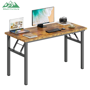 DlandHome Modern <strong>Foldable</strong> Steel <strong>Computer</strong> Desk Workstation Conference <strong>Table</strong> Study Home Office Fully Assembled (47 Inches) - Product Image 1