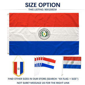Bandera de Paraguay 3x5 pies, Poliéster, Impresión a una Cara, Ojales de Latón, Cosida, Venta al por Mayor, 3x5 90x150cm, Bandera de la República de Paraguay - Product Image 4