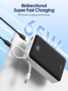 <span class=keywords><strong>Batterie</strong></span> externe <span class=keywords><strong>portable</strong></span> LDNIO PQ43 20000mAh 65W pour <span class=keywords><strong>ordinateur</strong></span> <span class=keywords><strong>portable</strong></span> avec câble intégré, écran LED, nouvelle arrivée, prise en charge OEM/ODM - Product Image 2