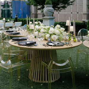 طاولة فاخرة حديثة للأعراس مصنوعة من الخشب الطبيعي الصلب 100٪ بسطح دائري قابل للإزالة مناسبة للتأجير في المناسبات - Product Image 1