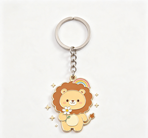 <b>Custom</b> Zinc Alloy Enamel <b>Keychain</b> Cartoon Lion Key Ring Metal Pendant for Gift and Promotion - Product Image 4