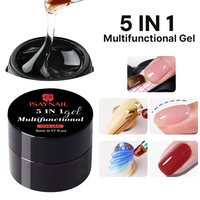 Gel UV professionnel multifonctionnel 5 en 1 pour extensions d'ongles, gels durs transparents