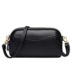 Petit portefeuille en cuir véritable personnalisé sac à bandoulière portable pour femmes avec fermeture à glissière étuis pour téléphones portables - Product Image 3