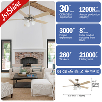 Ventilateur de plafond intelligent 1stshine avec télécommande, design moderne, efficace, assurance qualité, moteur DC, avec lumière LED