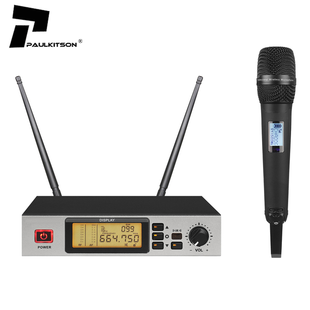 MK120 Dual Professional Bluetooth Wireless Microphone True Diversity Metal UHF CO Microphones Cordless Professional