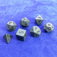 Nouvel ensemble de dés polyédriques DND en acrylique noir mat dépoli, 7 pièces, pour jeux de rôle RPG Dragon