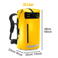 Sac étanche 35L avec logo personnalisé, fermeture à enroulement, bandes réfléchissantes, flottant, pour la navigation de plaisance, la voile, le canoë, le kayak, sac à dos imperméable