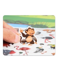 Livre d'autocollants réutilisables Portable Animal World pour enfants, livre d'activités avec autocollants en relief sur les animaux sauvages de la jungle, jouet de voyage silencieux pour la maternelle