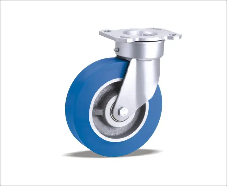Factory price 6" Blue Color Double Ball Bearing Furniture Move Polyurethane PU Wheel Swivel Caster