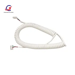 PUR-cable de extensión eléctrica de TPU, cable rizado en espiral con Conector personalizado