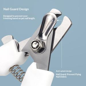 Nouveautés : Coupe-griffes pour chiens et chats en acier inoxydable, à réinitialisation automatique, anti-éclaboussures, avec design d'incision en forme de croissant et limes assorties - Product Image 5