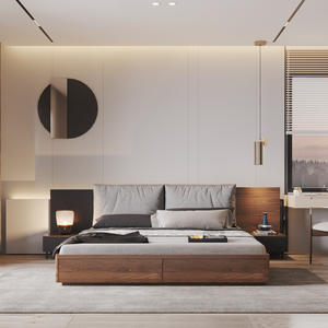 Muebles de Dormitorio Kainice Cama Doble de Madera Maciza Estilo Japonés con Caja de Almacenamiento Cama Tatami Ajustable para Boda con Elevador de Gas - Product Image 2