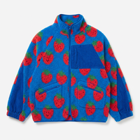 Veste polaire chaude coupe-vent à col montant zippé imprimé floral écologique pour femme, grande taille, en velours, idéale pour la course et le sport