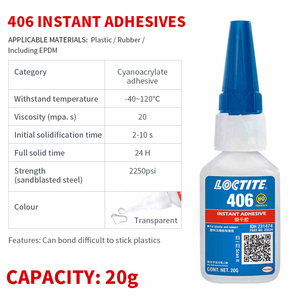 Venta directa del fabricante de <span class=keywords><strong>pegamento</strong></span> <span class=keywords><strong>Loctite</strong></span> 401 406 495 20g Adhesivo de <span class=keywords><strong>pegamento</strong></span> instantáneo súper fuerte de curado rápido <span class=keywords><strong>para</strong></span> <span class=keywords><strong>plástico</strong></span> y metal - Product Image 3