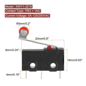 QUARKZMAN 10 pièces KW11-3Z-N 1NO + 1NC Interrupteur de fin de course miniature 5A 250VAC <span class=keywords><strong>Micro</strong></span>-interrupteurs étanches Composants de précision - Product Image 2