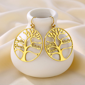 <span class=keywords><strong>Orecchini</strong></span> personalizzati con nome multiplo personalizzati stile squisito in <span class=keywords><strong>acciaio</strong></span> inossidabile <span class=keywords><strong>albero</strong></span> <span class=keywords><strong>della</strong></span> <span class=keywords><strong>vita</strong></span> <span class=keywords><strong>orecchini</strong></span> regalo per la madre - Product Image 3