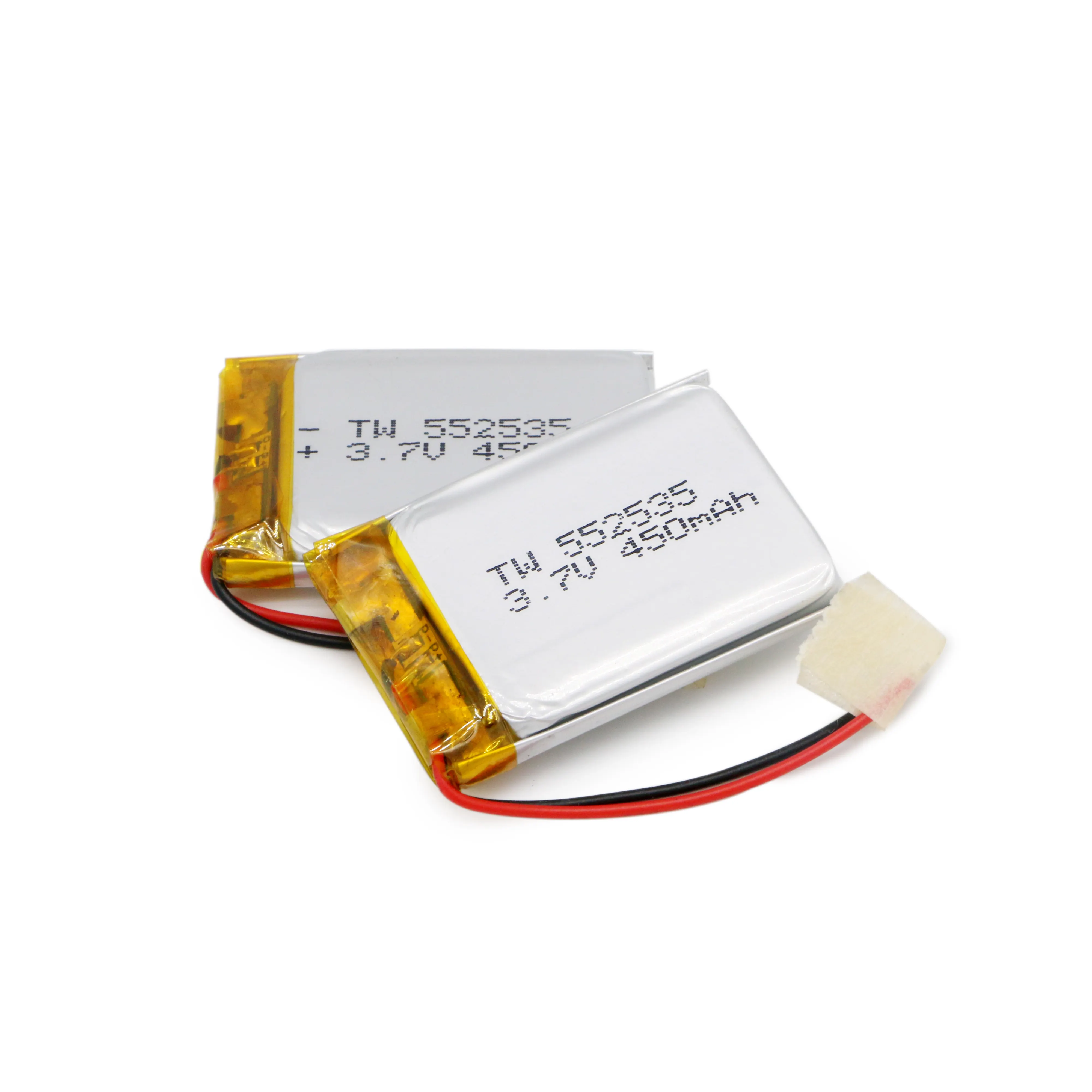 552535 450mah 3.7v lithium polymer ion battery cells pack ion for headset with kc gsp connector
