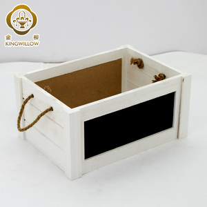 KINGWILLOW-caja pequeña de madera blanca para manualidades, cesta de almacenamiento con <span class=keywords><strong>pizarra</strong></span>, venta al por mayor - Product Image 4
