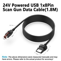 Kabel Printer Terminal POS Tahan Lama Berpelindung USB Bertenaga 24V Konektor 1x8 Pin untuk Sistem POS Retail IBM NCR Epson Checkout