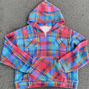 <span class=keywords><strong>Felpa</strong></span> per Waffle a quadri oversize personalizzata, <span class=keywords><strong>felpa</strong></span> <span class=keywords><strong>con</strong></span> cappuccio Streetwear Waffle <span class=keywords><strong>con</strong></span> <span class=keywords><strong>bottoni</strong></span> e decorazioni tasche sul petto - Product Image 4