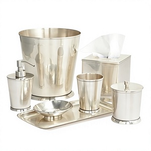 Juego de Accesorios de Baño de Acero Inoxidable, Ecológico, Duradero y Personalizable, Bandeja Moderna para Baño, Dispensador de Jabón, Caja para Pañuelos - Product Image 1