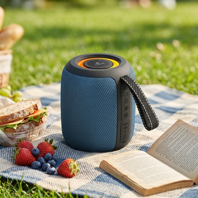 Portable Wireless for 10W Plastic Cabinet Woofer Speaker RGB LED Lights 1200mAh Battery Hi-Fi Stereo Bass for Home Parties