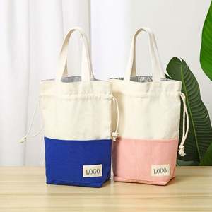 Bolsa Térmica Personalizada Portátil, Bolsa de Lona Aislada con Cordón y Asas, Bolsa de Almuerzo para el Trabajo, Picnic, Camping - Product Image 1