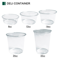 Contenants jetables ronds transparents sans BPA, micro-ondables, pour soupes, aliments, plats à emporter, gobelets en plastique avec couvercle