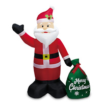 Père Noël lumineux de Noël de 1,2 m avec sac cadeau, sculpture gonflable pour la cour, le jardin, la fête