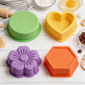 Moldes de Silicona para Hornear de 7cm en Varias Formas, para Tartaletas, Pudín, Muffins y Cupcakes, Reutilizables, Resistentes al Calor, en Bolsa OPP - Product Image 4