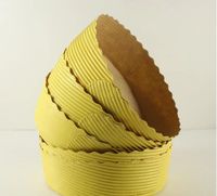 Grands moules à papier panettone imprimés en jaune uni 6 pouces moule à pâtisserie circulaire moulage de pâte à papier paquet de 25 pièces