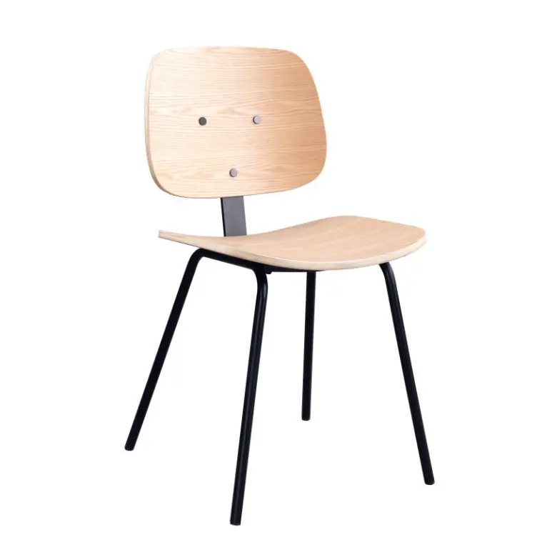Semplice disegno industriale di legno e metallo sedia da pranzo ristorante sala da pranzo