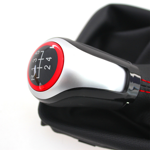 Nút cần số tròn đỏ thủ công bán chạy của nhà máy FCGSK với bao da cho Seat Leon III 3 MK3 2012 2013 2014 2015 2016 - Product Image 3